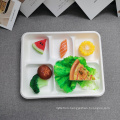 Natural Fiber Bagasse Tableware 5 Compartment Food Tray